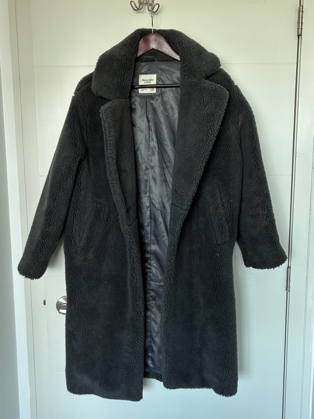 Abercrombie & Fitch Women's grey  Shearling Teddy Coat